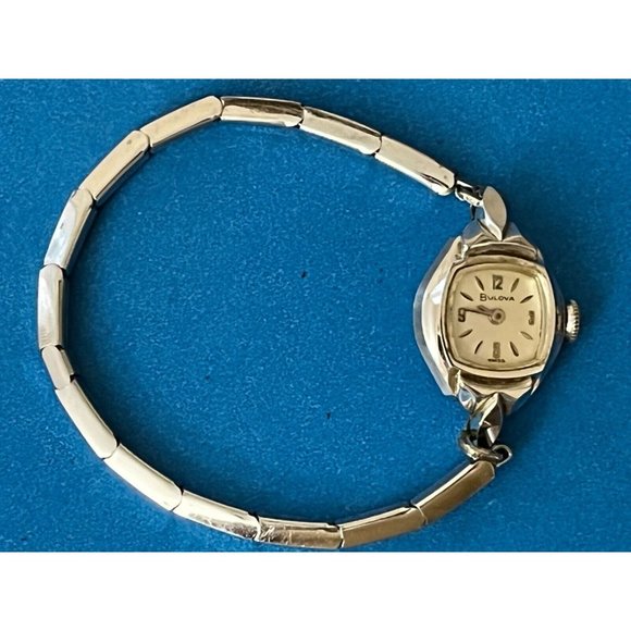 Vintage 1961 art deco Bulova M1 10K RGP gold Womens Watch not running main image 5